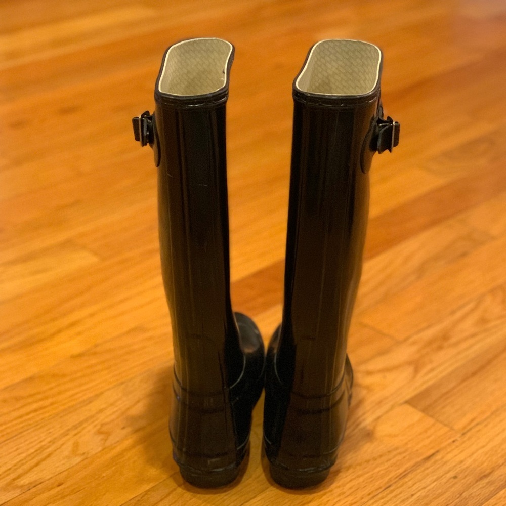 Tall Black Hunter Rain Boots - Picture 2 of 4